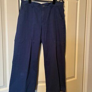 Navy Wide Leg Ankle Pant